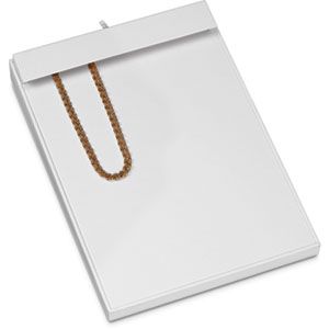 White Leatherette Angled Chain Ramp with Flap