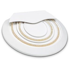 White Leatherette 4 Slot Omega Chain Display with Flap