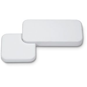 White Leatherette Rectangular Platform with Rounded Corners