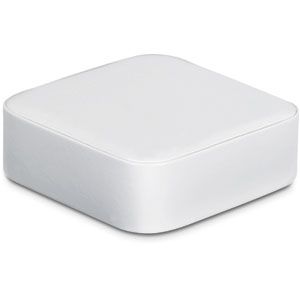 White Leatherette Square Platform with Rounded Corners 