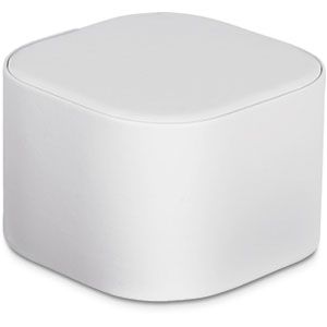 White Leatherette Square Platform with Rounded Corners 