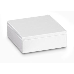 White Leatherette Square Platform with Square Corners