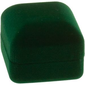 Hunter Green Veltex Single Ring Box