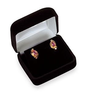 Black Veltex Small Flap Earring Box