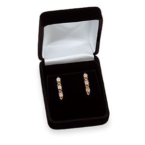 Black Veltex Large Flap Earring Box