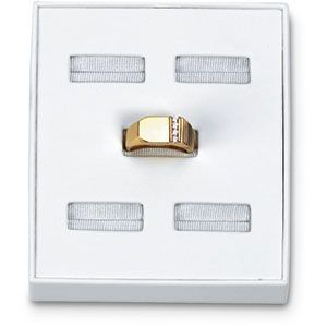 White Leatherette Men's 5 Single Ring Tray