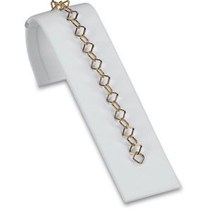 White Leatherette Layout Bracelet / Necklace Ramp Display
