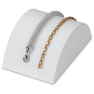 White Leatherette Small Half Moon Layout Display