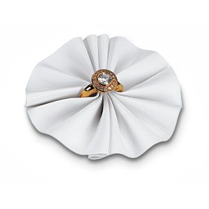 White Leatherette Ring Fan