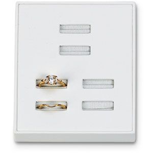 White 3 Pair Wedding Set Ring Tray