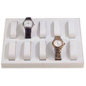 White 10 Slot Universal Watch Tray 