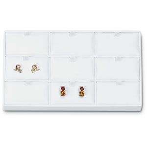 White 9 Pad Stud Earring Tray