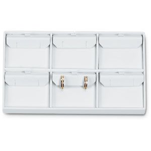 White 6 Pair Dangle / Hoop Earring Tray