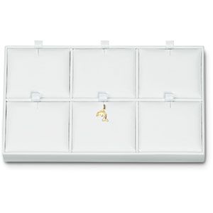 White 6 Charm Tray with Slits