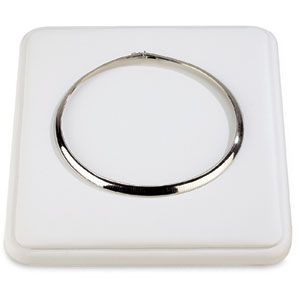 White Leatherette Square Platform with Rounded Corners