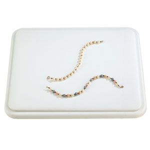 White Leatherette Square Platform with Rounded Corners 