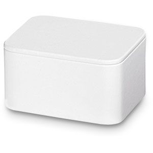 White Leatherette Rectangular Platform with Rounded Corners