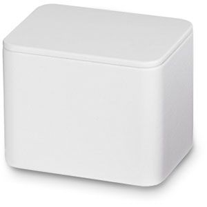 White Leatherette Rectangular Platform with Rounded Corners