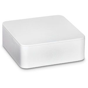 White Leatherette Square Platform with Rounded Corners