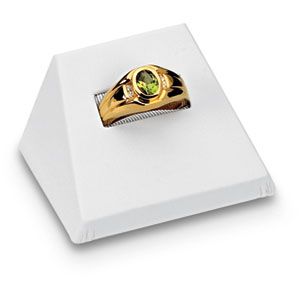 White Leatherette Men's Single Slot Ring Block 