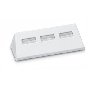 White Leatherette 3 Slot Men's Ring Block