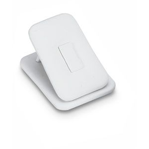 White Leatherette Single Ring Clip