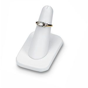 White Leatherette Single Ring Finger 