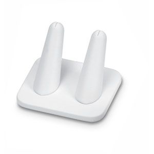 White Leatherette Double Ring Finger Display