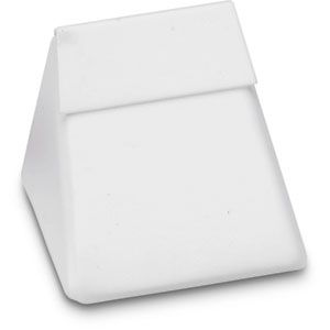 White Leatherette Earring Block with Flap