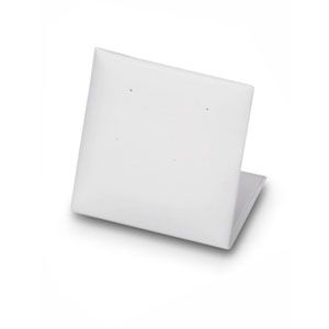 White Leatherette Single Pair Stud Earring Display