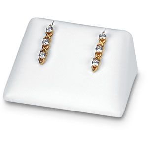 White Leatherette Stud Earring Display