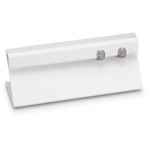 White Leatherette 3 Pair Earring Stand with Flap