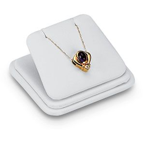 White Leatherette Pendant or Earring Display
