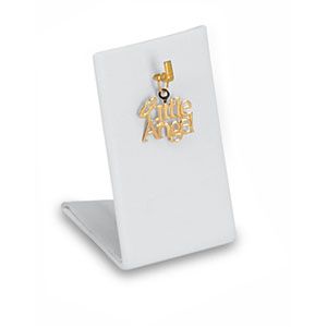 White Leatherette Pendant or Charm Stand with Hook
