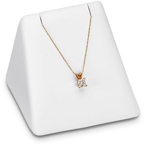 White Leatherette Single Pendant Block