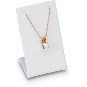 White Leatherette Single Pendant Stand 