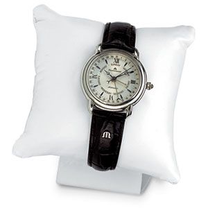 White Leatherette Fluffy Pillow with Stand 