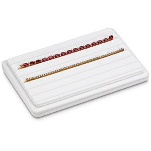 7 Slot Bracelet Tray, White