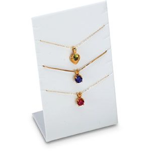 White Leatherette Vertical 6 Slot Pendant Stand