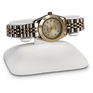 White Leatherette Horizontal Watch Collar 