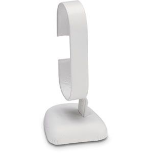 White Leatherette Vertical Watch Collar