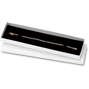 White Bracelet Box With Black Insert