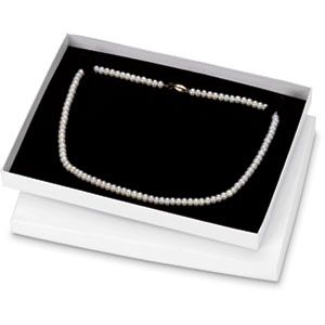 White Necklace Box With Black Insert