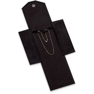 Large Black/Black Leatherette Pearl Folder
