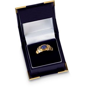 Blue Lizard Grain Single Ring Box
