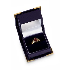 Blue Crocodile Grain Single Ring Box