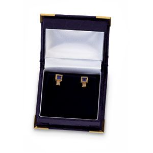 Blue Crocodile Grain Flap Earring Box