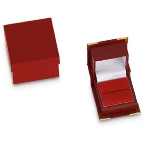 Red Crocodile Grain Single Ring Box