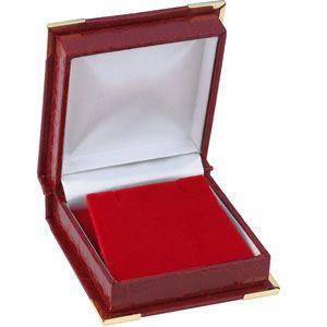 Red Crocodile Grain Flap Earring Box