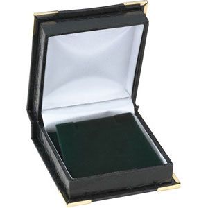 Green Crocodile Grain Flap Earring Box